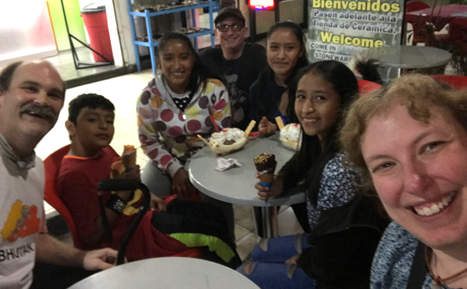 Ice cream at Sarita! Craig, Eddy, Yasmin, Tyson, Yoselin, Aracely, and Steph