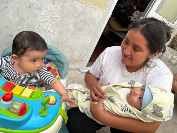 Yasmin shows Elsa her cousin Emiliano