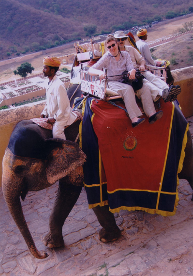 Riding elephant #121 into the Amber Palace