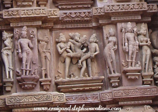 Erotic carvings, Khajuraho West Temple Group