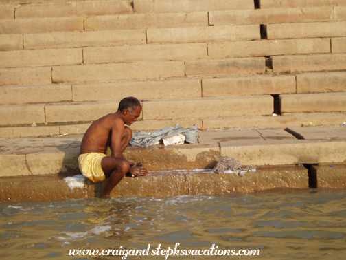 Doing laundry on the ghats