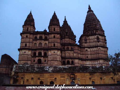 Orchha sikharas at dusk