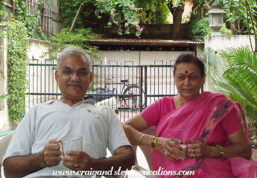 Tea in the garden with Mukul and Sunita