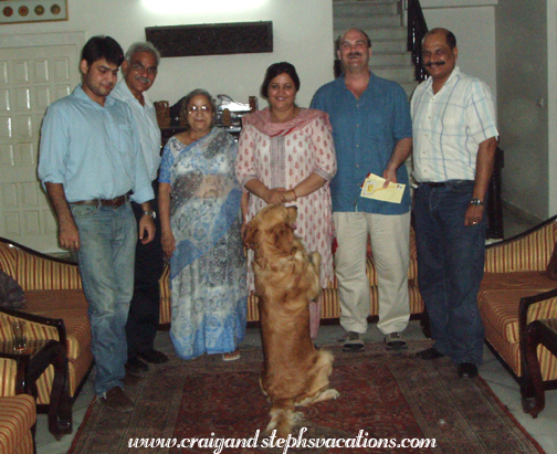 Sukumar, Mukul, Mamt, Dipika, Craig, and the Colonel (with a salute from one of the dogs)