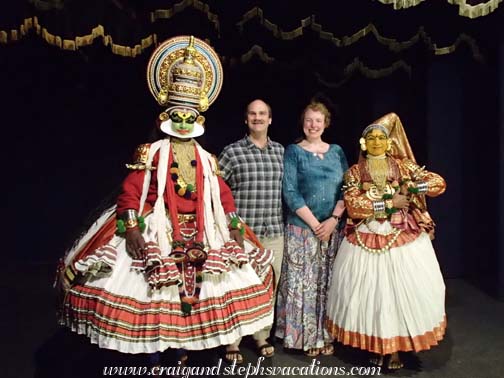 Posing with the Kathakali performers