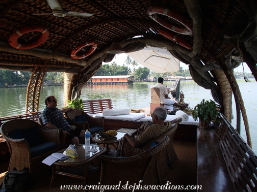 Enjoying the houseboat