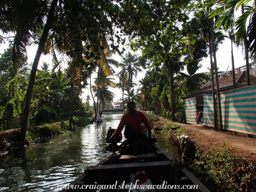 Exploring backwater canals in a motorized canoe