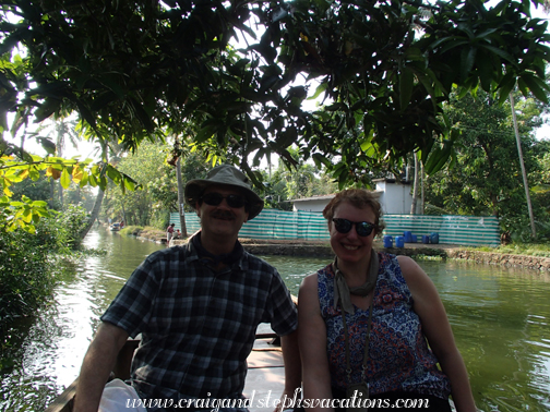 Exploring backwater canals in a motorized canoe