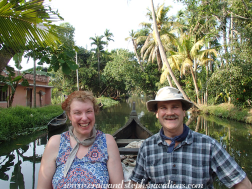 Exploring backwater canals in a motorized canoe