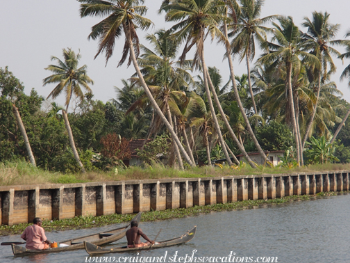 Fishermen in canoes