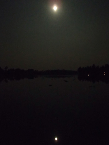 Full moon and its reflection