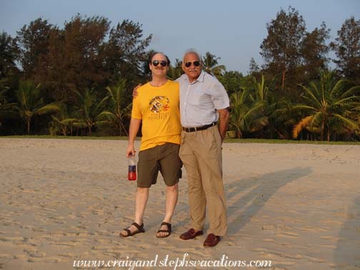 Craig and Mukul on the beach for sunset