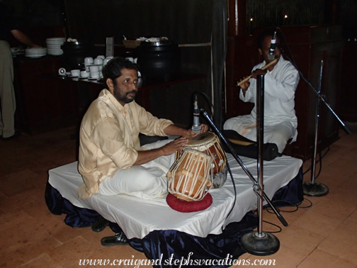 Antony and Benny provide music at dinner