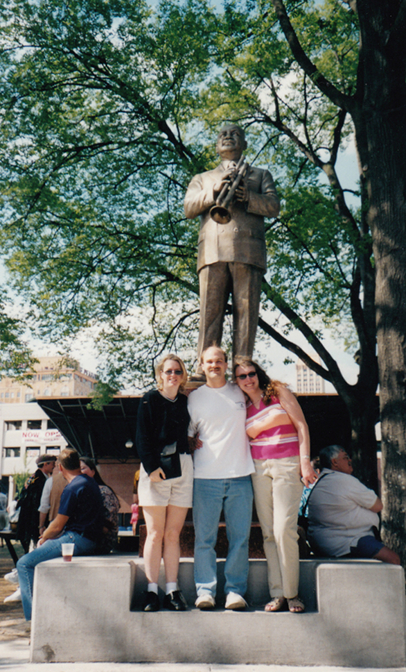 Jenn, Craig, and Steph with W.C. Handy