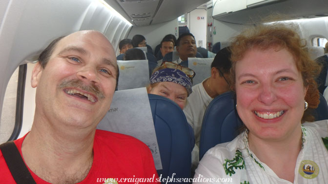 Plane selfie, with Toni photobomb