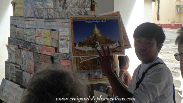 Zaw shows us what Shwezigon Pagoda looks like when it is not under renovation