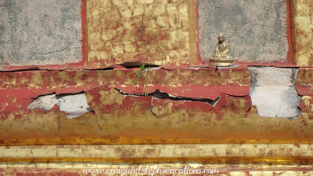 Plants grow through the foundation of Shwezigon Pagoda