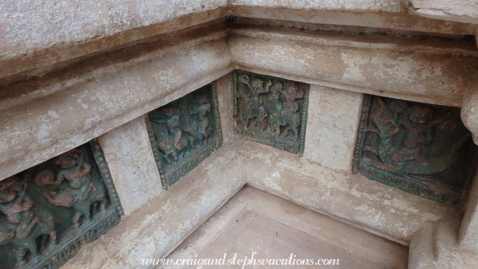 Glazed terra cotta tiles depicting scenes from the Jataka (previous lives of the Buddha)