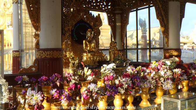 Shrine in front of Maha Lawka Marazein Stupa