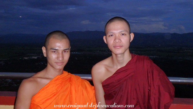 Two young monks who befriended us at Mandalay Hill