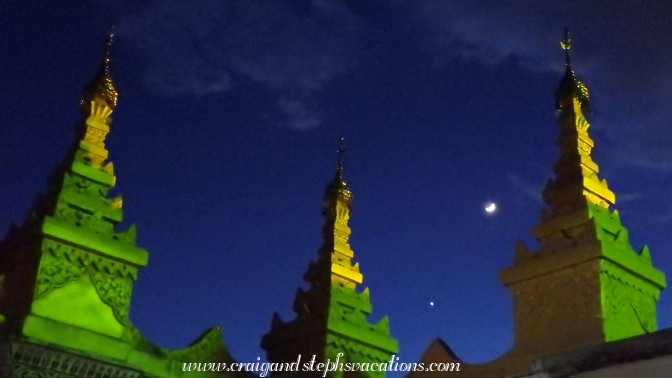 The moon and Venus from Mandalay Hill