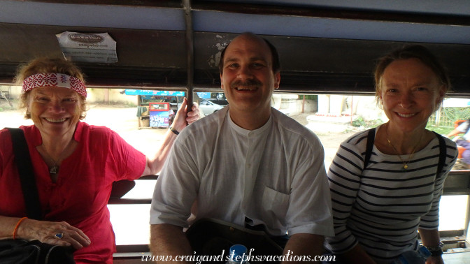 Toni, Craig, and Genean embrace local transportation