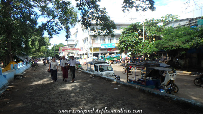 Walking to our boat in Monywa