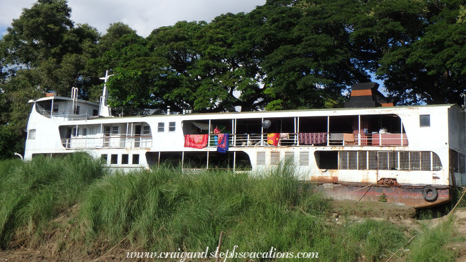 Grounded boat converted into a house, Monywa