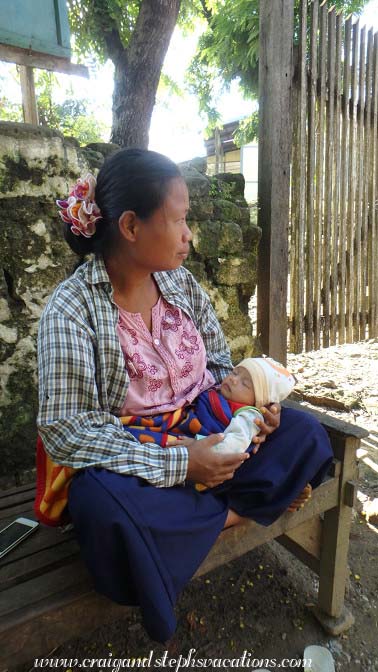 Woman and very young infant