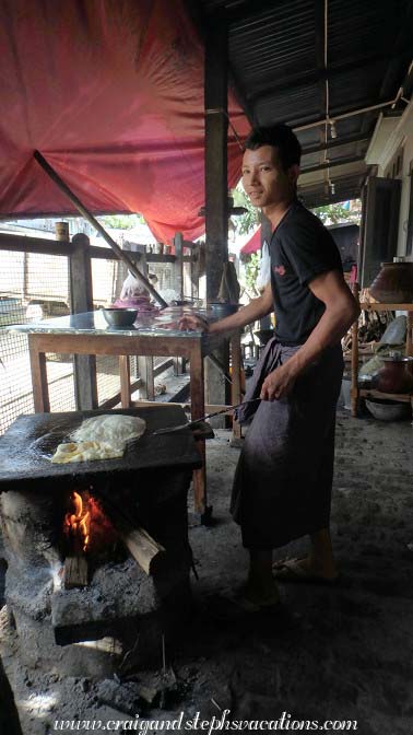 Cooking naan at the chai shop