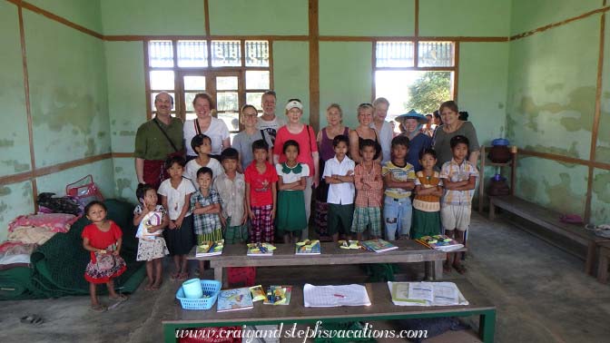 Craig, Steph, Genean, Al, Bets, Esther, Sara, Eda, Toni, Barbara, and the schoolkids at Sa Pa Kyi Village