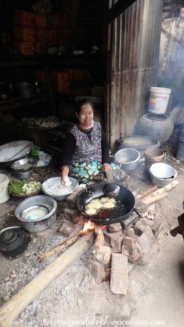 Local food cooking at the market