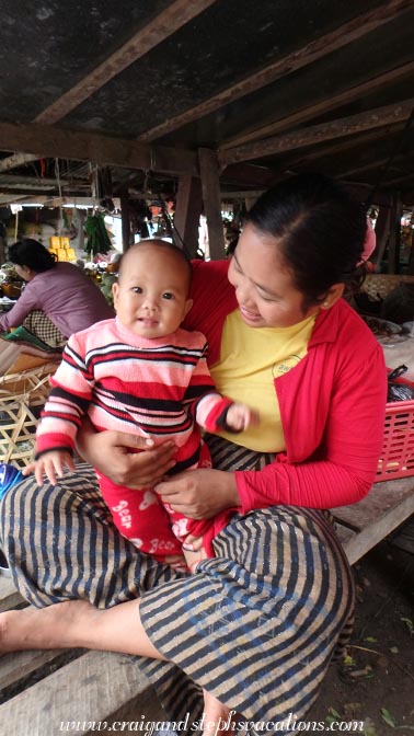 Mom and baby at the market