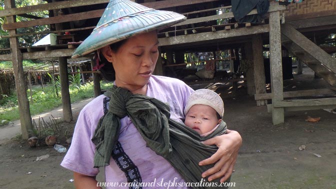 Mom and infant, Shwe Lat Pan Village