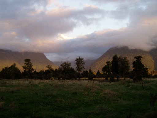 Moon over Lake Matheson