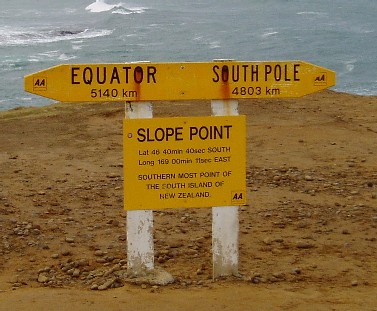 Slope Point, the southernmost point of NZ's South Island