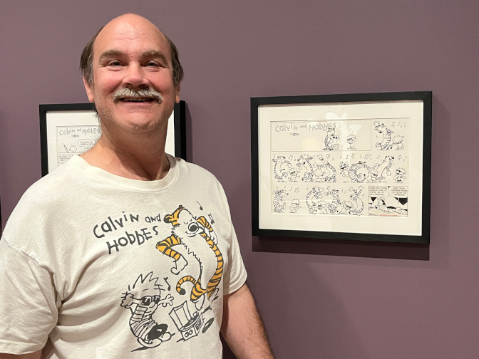 Calvin and Hobbes strip that matches Craig's shirt