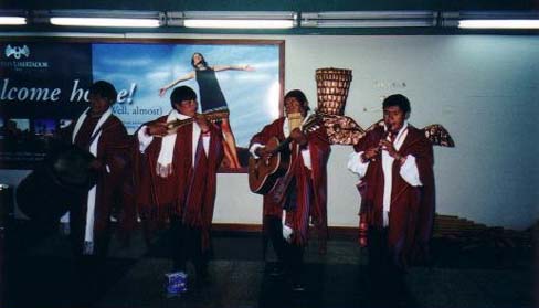 Inkamaru band in the Juliaca airport