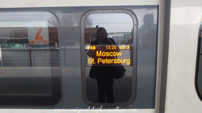 Sapsan high speed train to St. Petersburg, Leningradsky Station