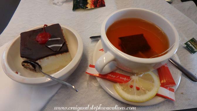 Tea and dessert on the train