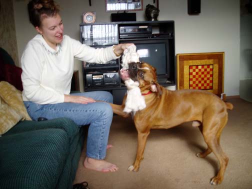 Steph playing with Eddie