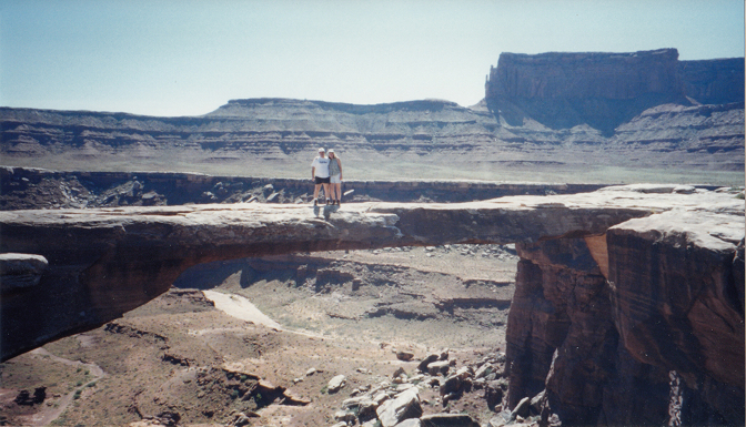 Standing on Musselman Arch, Canyonlands National Park