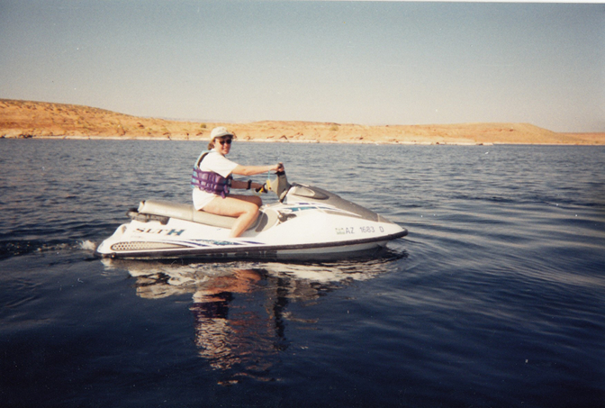 Steph on a Waverunner on Lake Powell