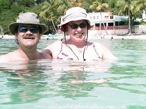 Craig and Steph in the water at Secret Harbour