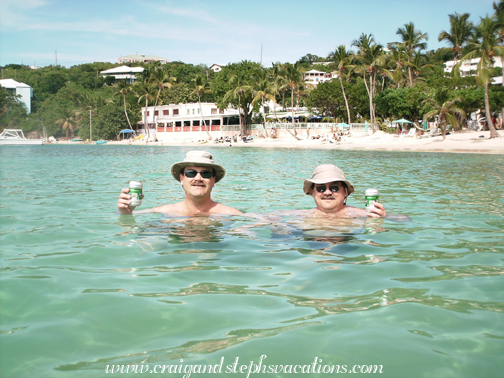 Craig and Steve floating at Secret Harbour