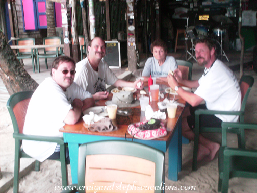 Steve, Craig, Mom, and Marty at Foxy's