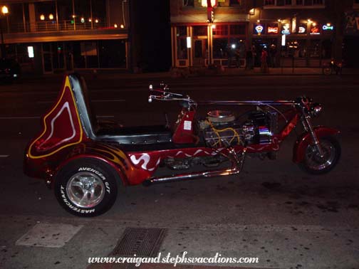 Three wheeled motorcycle with a car engine