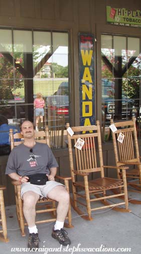 Rocking chairs at Cracker Barrel