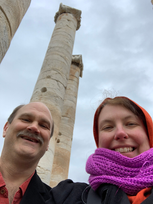 Selfie in front of columns that have been standing for 2000 years, Temple of Artemis in Sardis