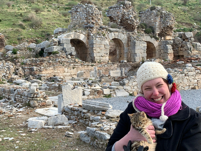 Kitten at the upper gymnasium baths